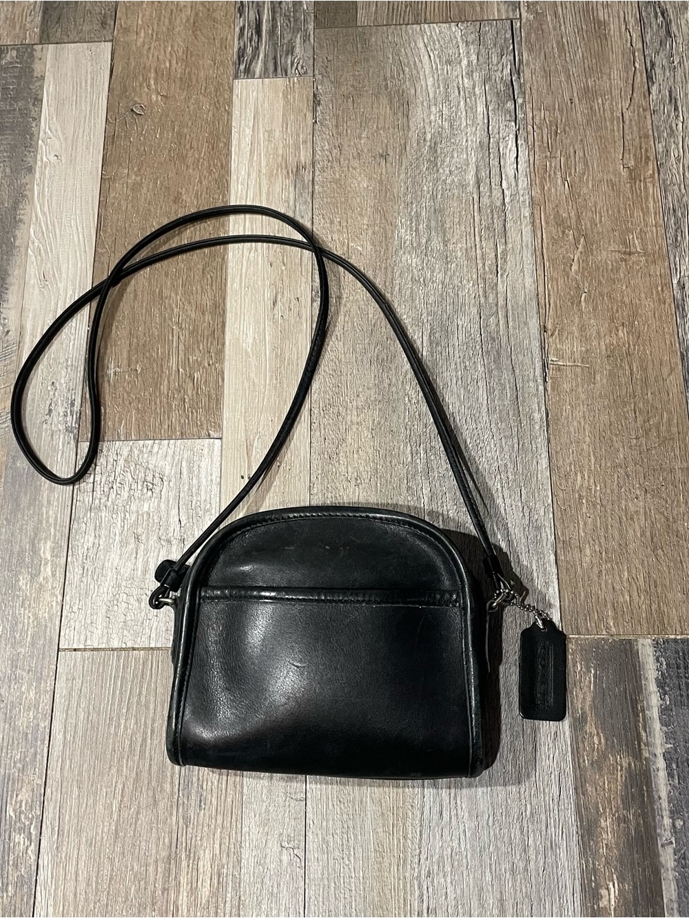 Vintage Coach 9017 Abbie Black Leather Crossbody Shoulder Bag Mini Purse 1990s
